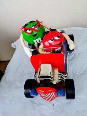 M&M'S Red & Green Characters in Red Hot Rod Toy Car